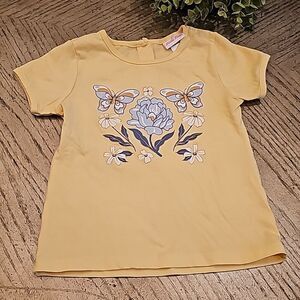 Yellow floral butterfly top 6X